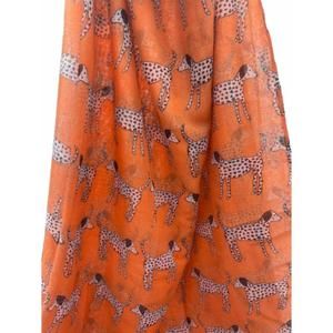 NEW PRINTED VILLAGE women's dalmatian scarf in orange